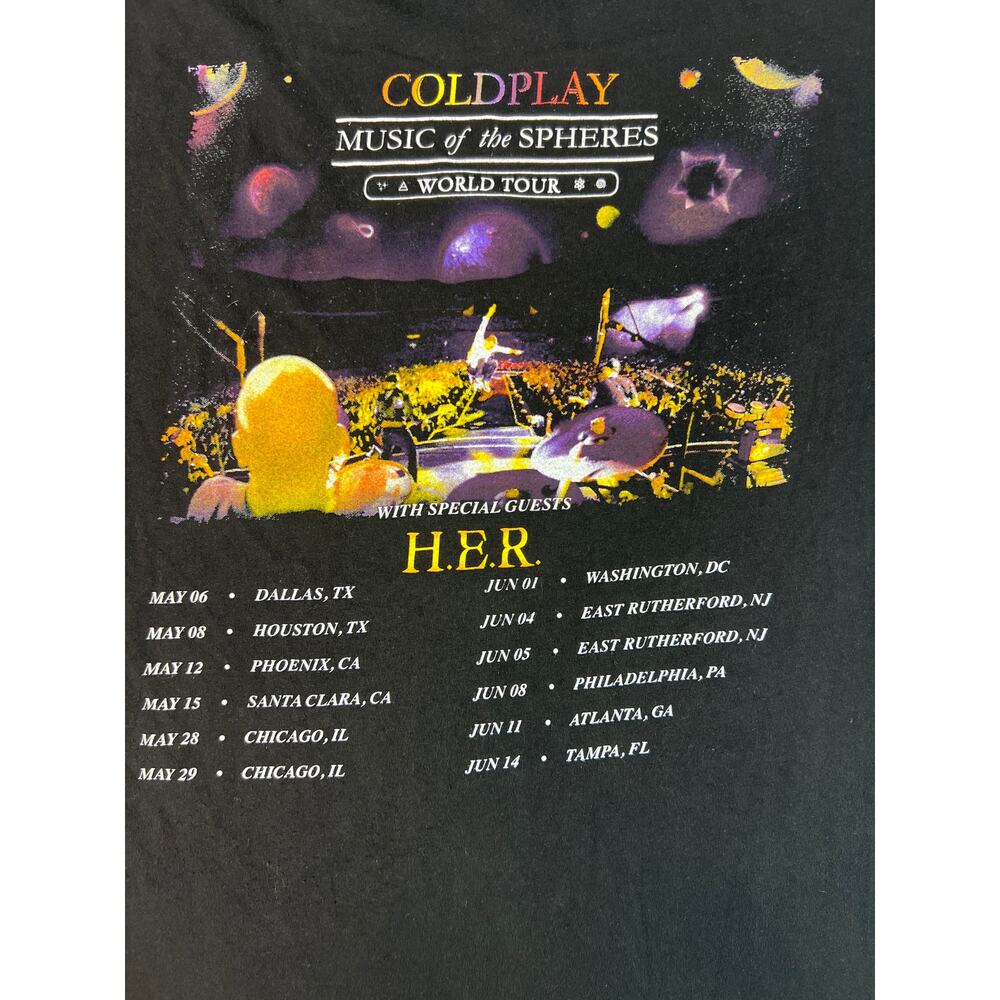 Coldplay Music Of The Spheres World Tour T-Shirt Unisex Band Tee Size M - Picture 6 of 8